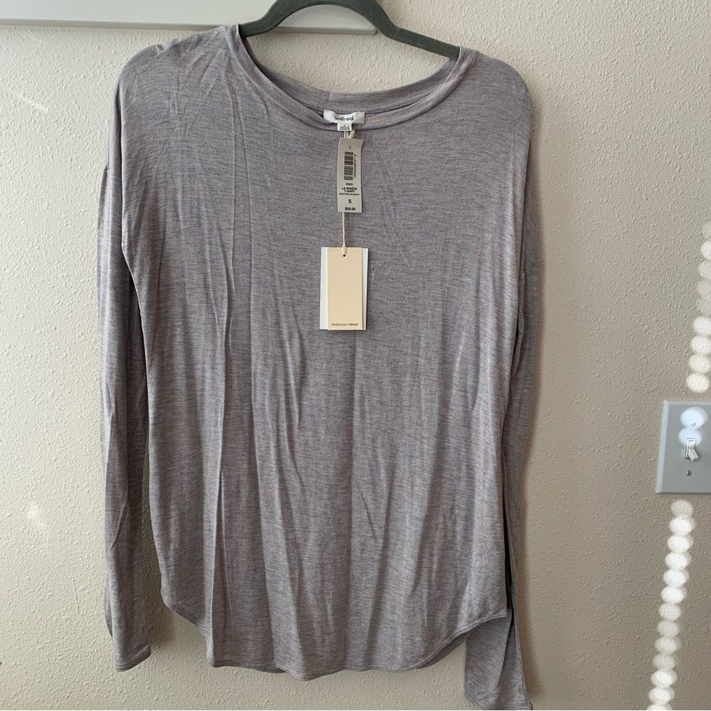 Aritizia Wilfred La Rivière T Shirt Heather Quarry Open Back Small New